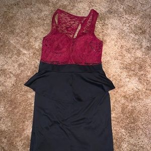Red and black dress